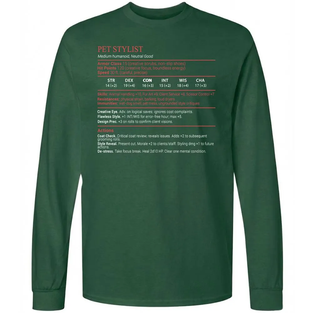 Pet Stylist Stats Block - Forest Green - 4