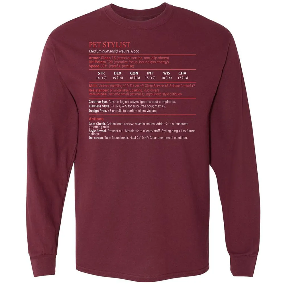 Pet Stylist Stats Block - Maroon - 6
