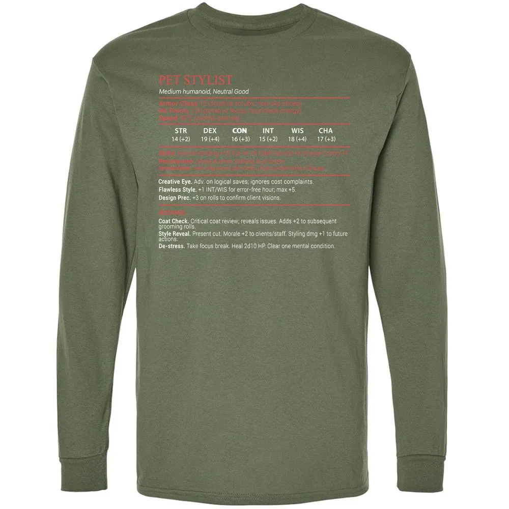 Pet Stylist Stats Block - Military Green - 9