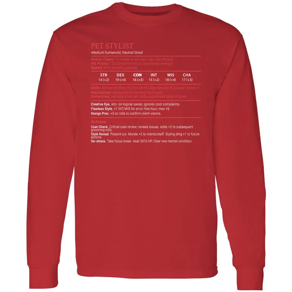 Pet Stylist Stats Block - Red - 11