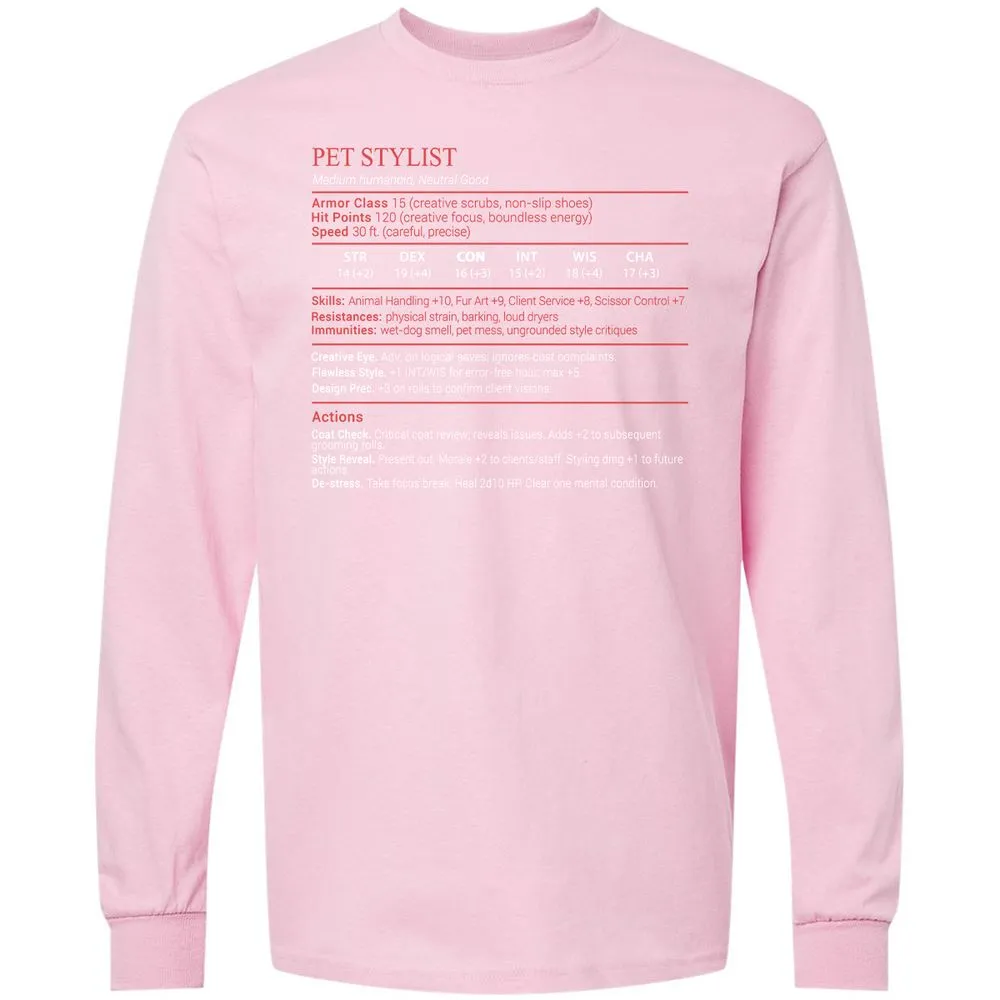 Pet Stylist Stats Block - Light Pink - 16
