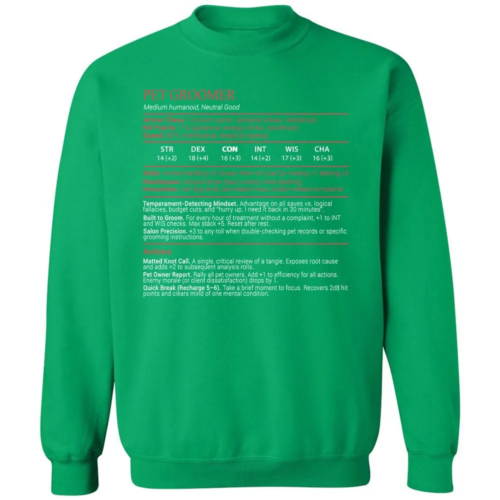 Pet Groomer Stats Block - Irish Green - 13