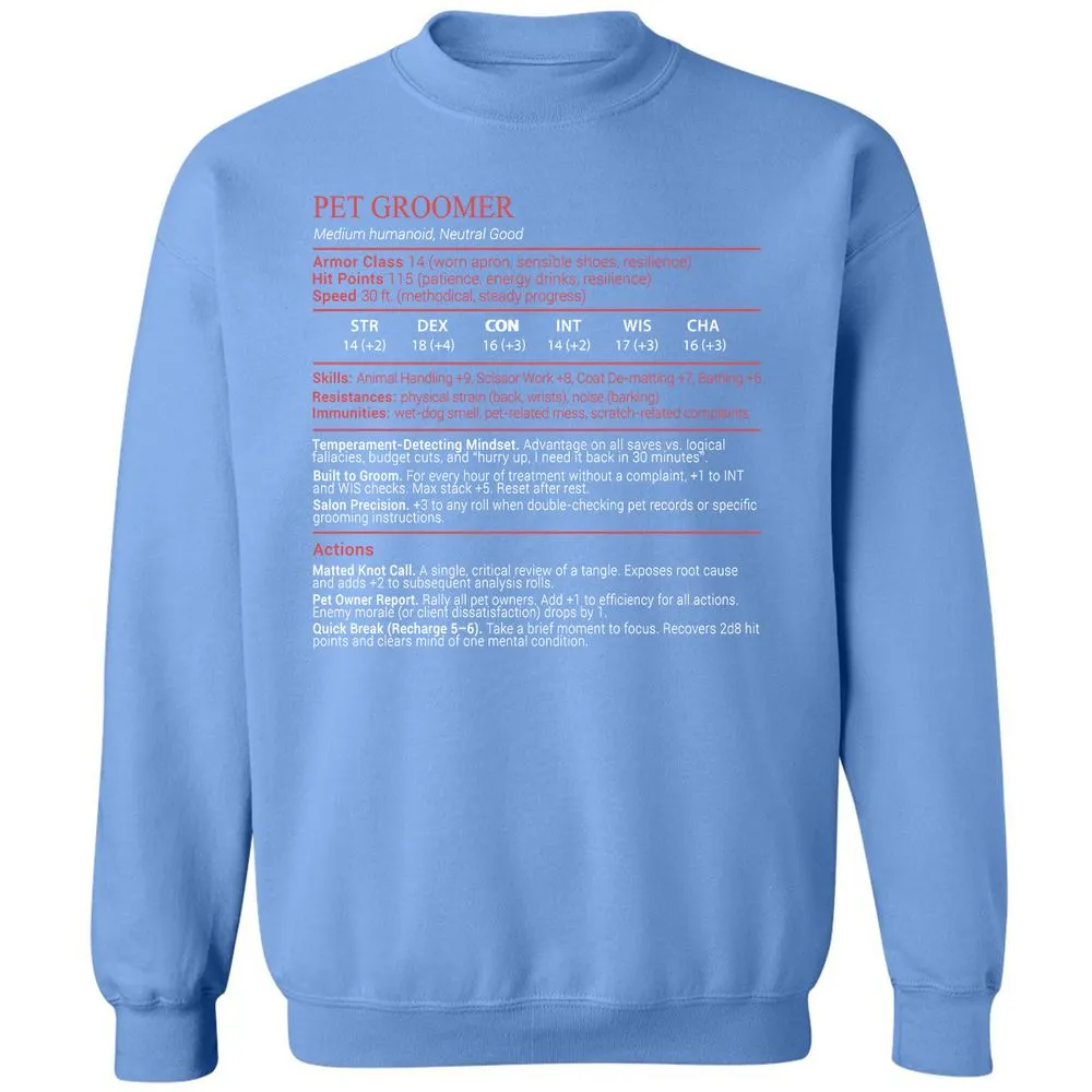 Pet Groomer Stats Block - Carolina Blue - 20