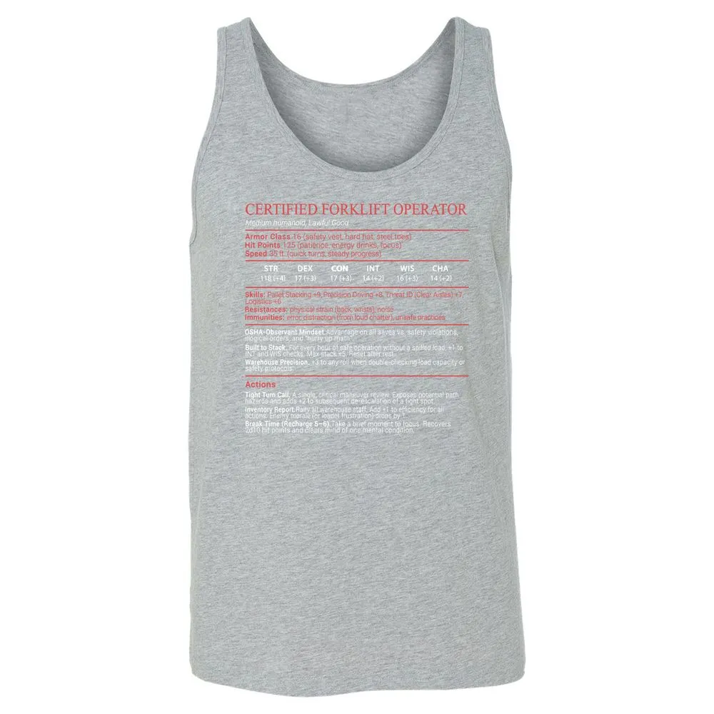 Certified Forklift Operator Stats Block - Athletic Heather - 10