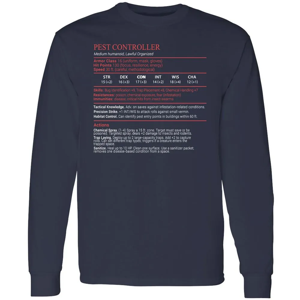 Pest Controller Stats Block - Navy - 2