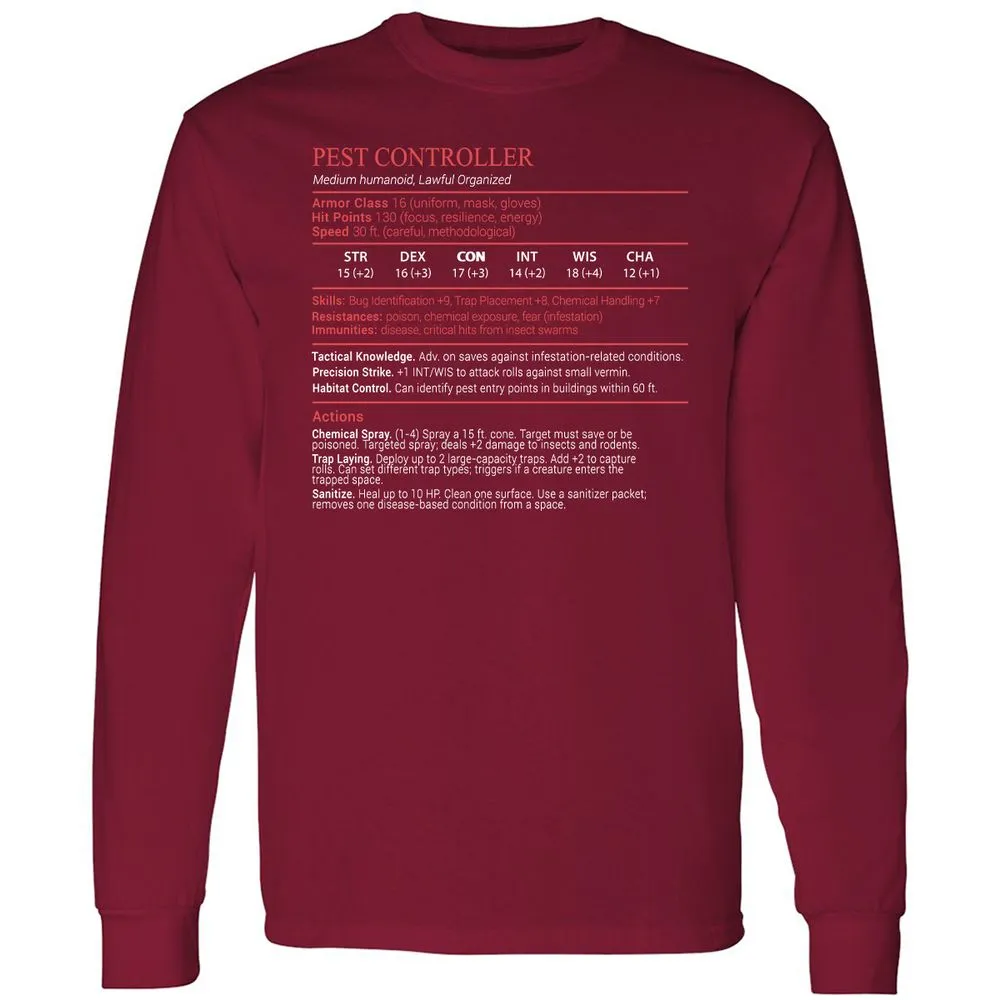 Pest Controller Stats Block - Cardinal Red - 7