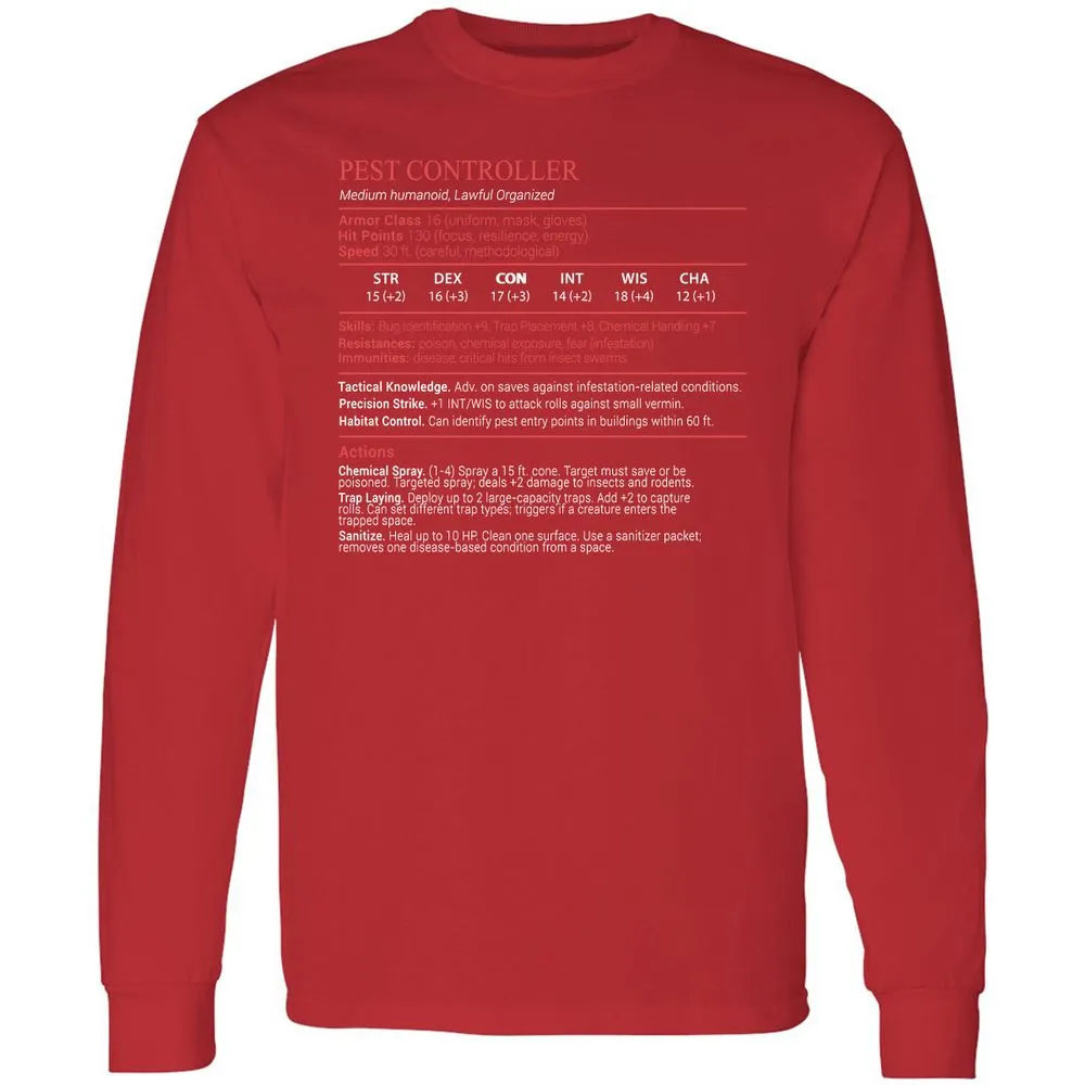 Pest Controller Stats Block - Red - 11