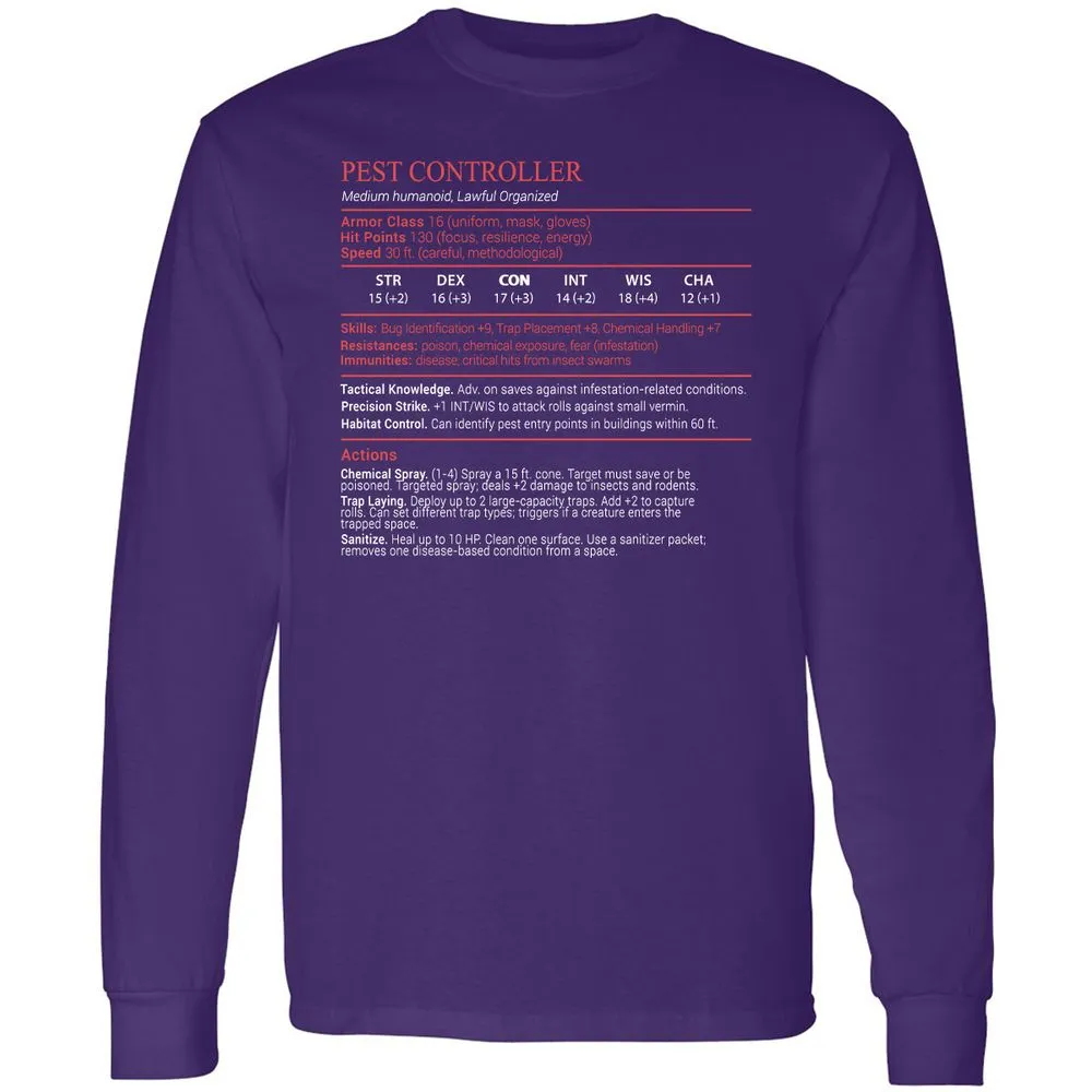 Pest Controller Stats Block - Purple - 12