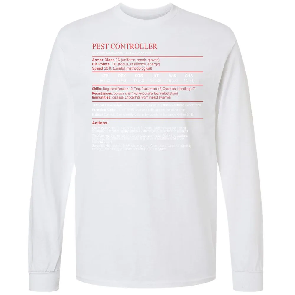 Pest Controller Stats Block - White - 17