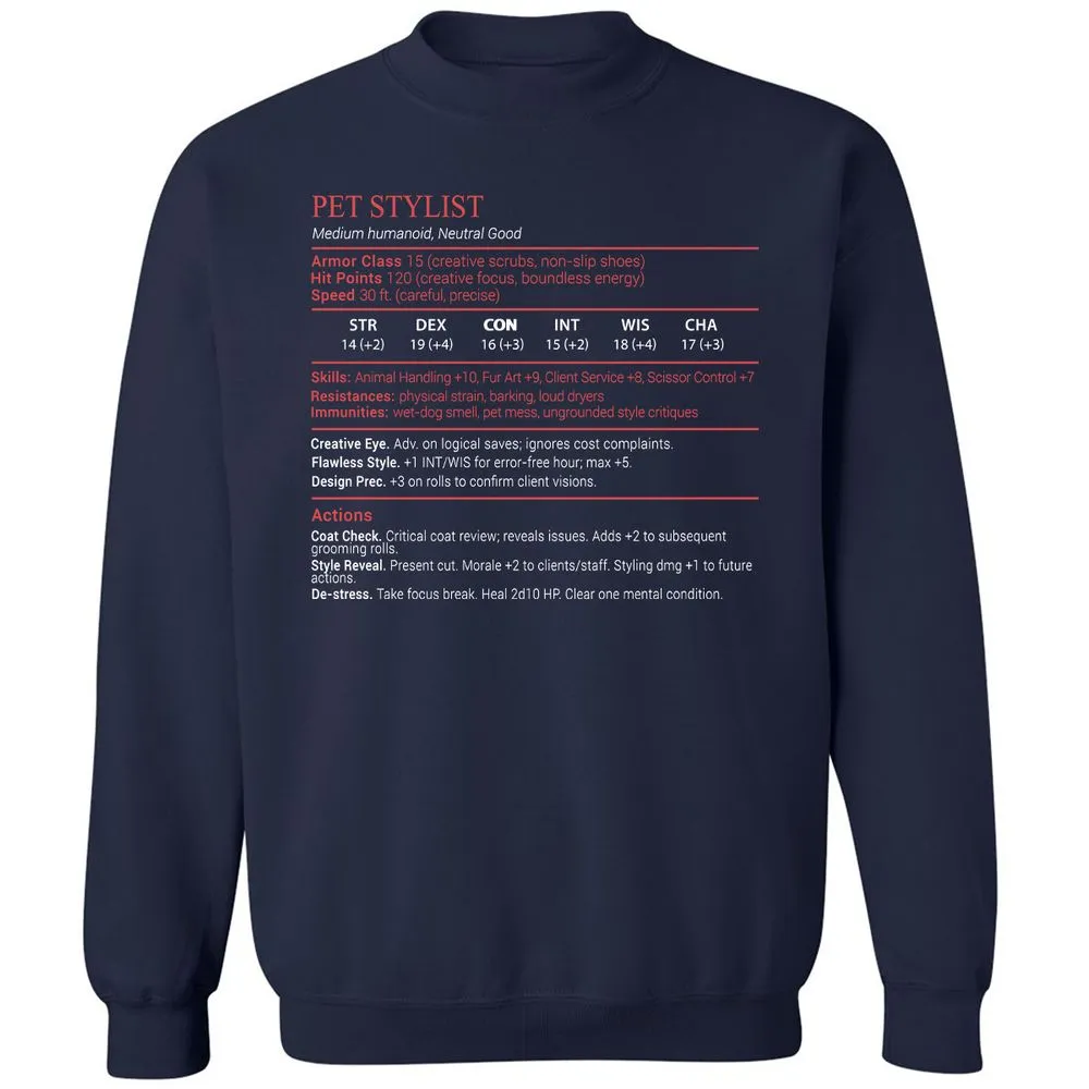 Pet Stylist Stats Block - Navy - 2