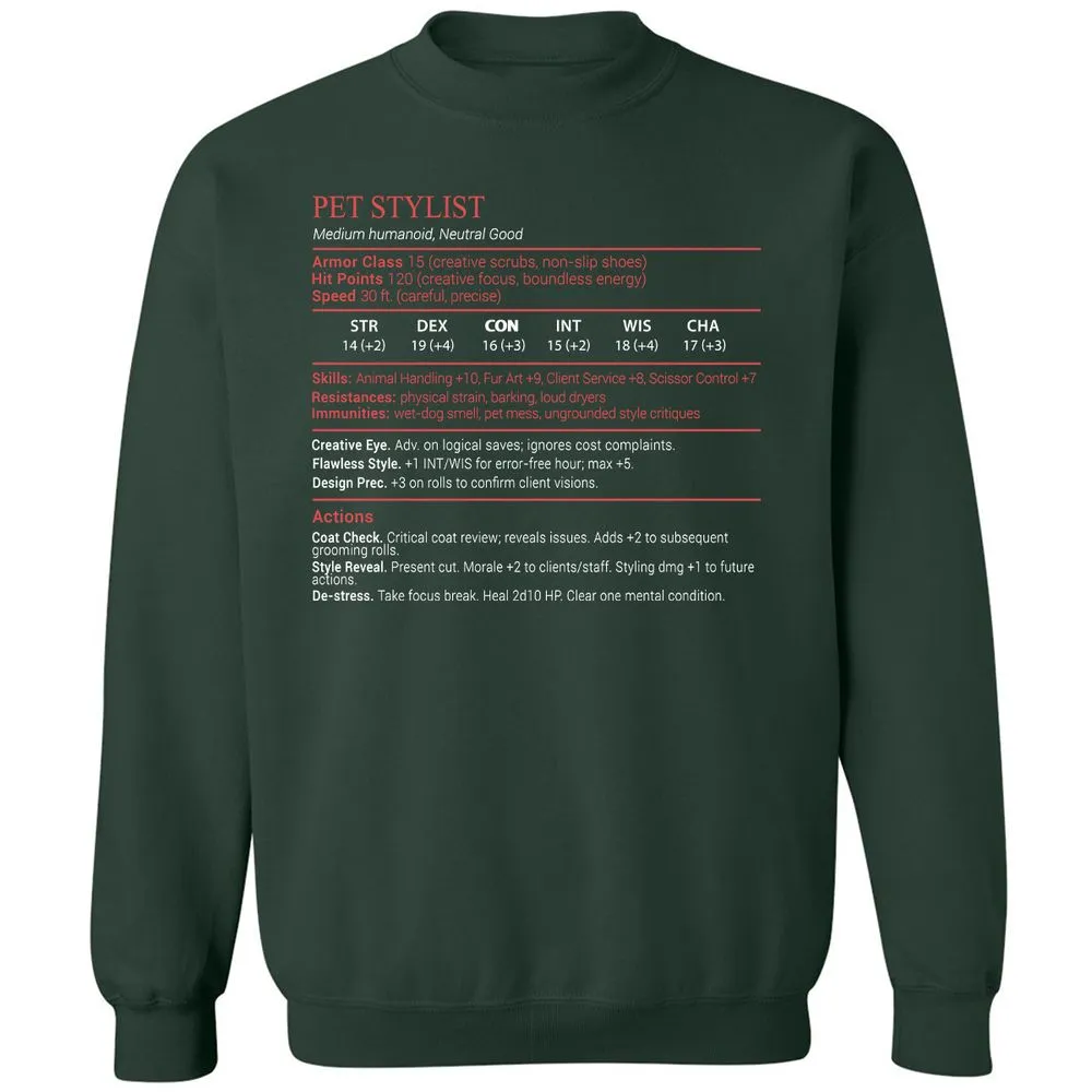 Pet Stylist Stats Block - Forest Green - 5