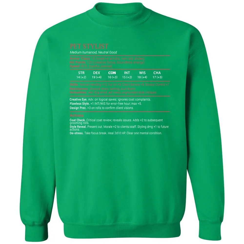 Pet Stylist Stats Block - Irish Green - 13