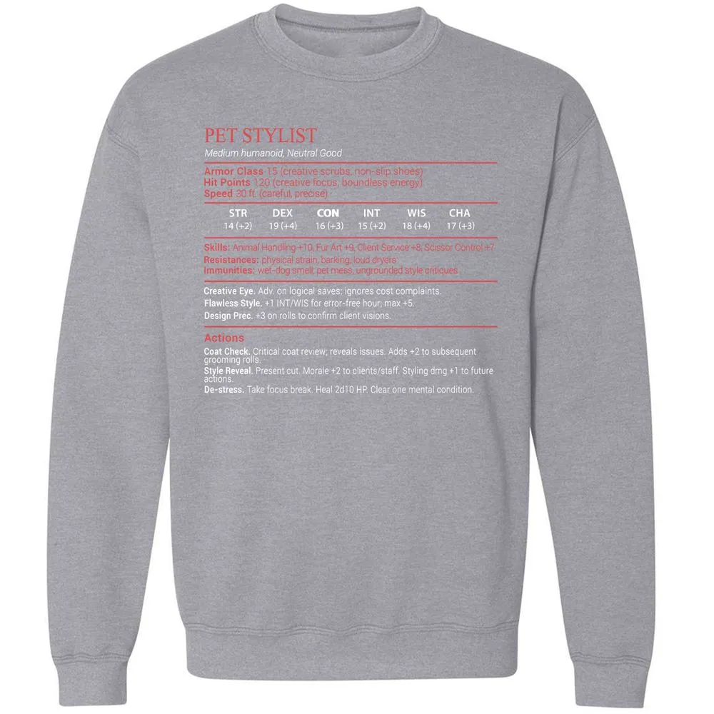 Pet Stylist Stats Block - Sport Grey - 17
