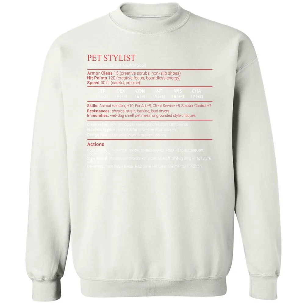 Pet Stylist Stats Block - White - 18
