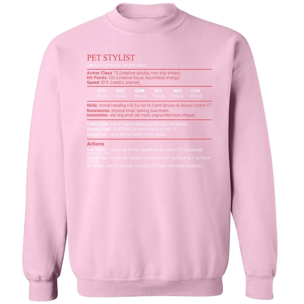 Pet Stylist Stats Block - Light Pink - 19