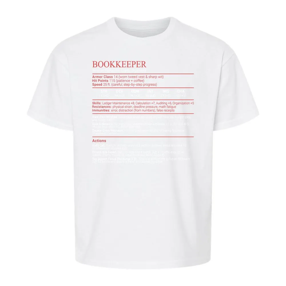 Bookkeepper Stats Block - White - 5