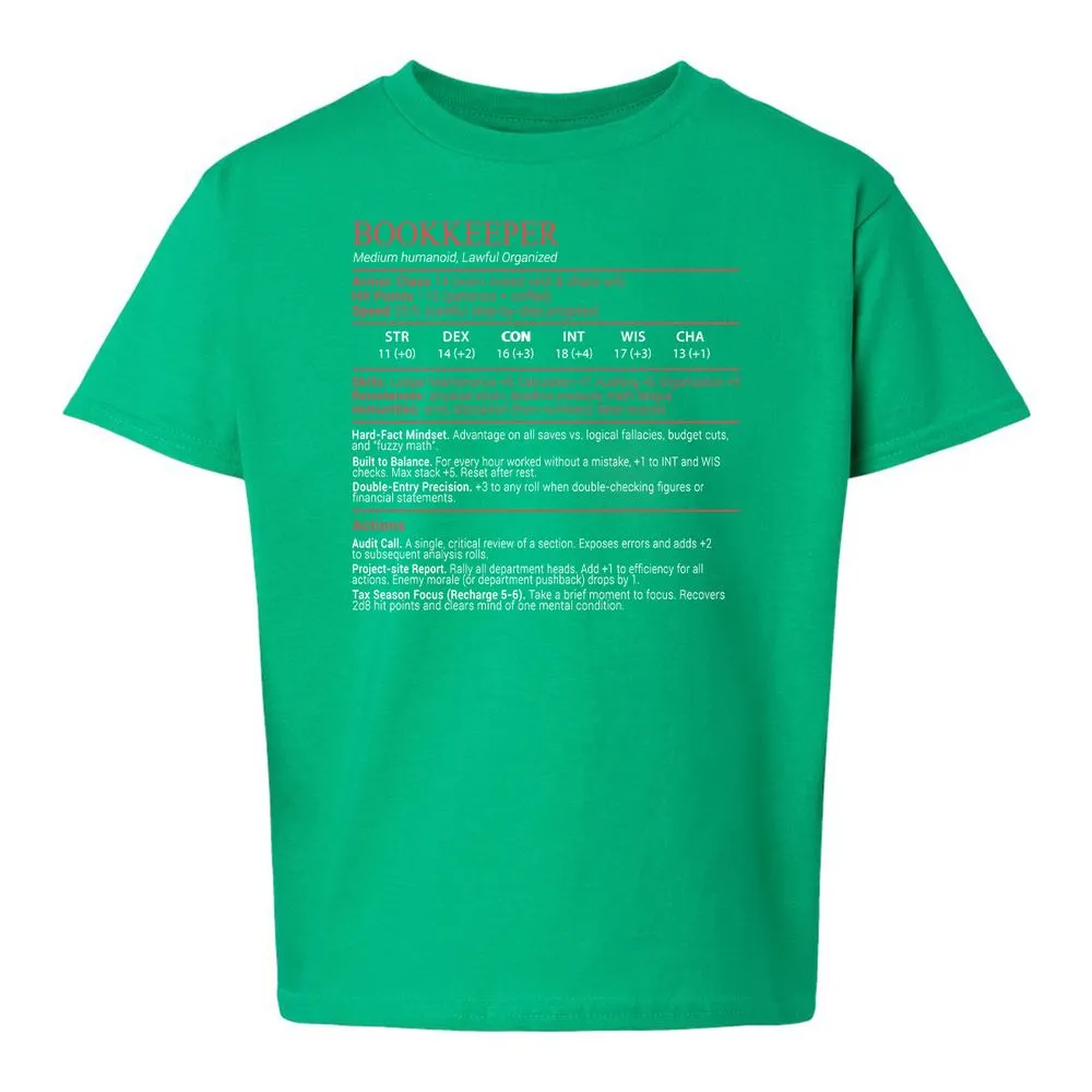 Bookkeepper Stats Block - Irish Green - 16