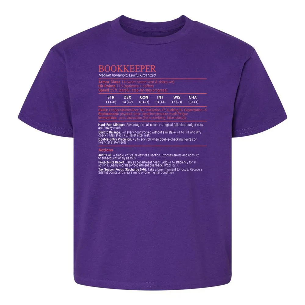 Bookkeepper Stats Block - Purple - 17