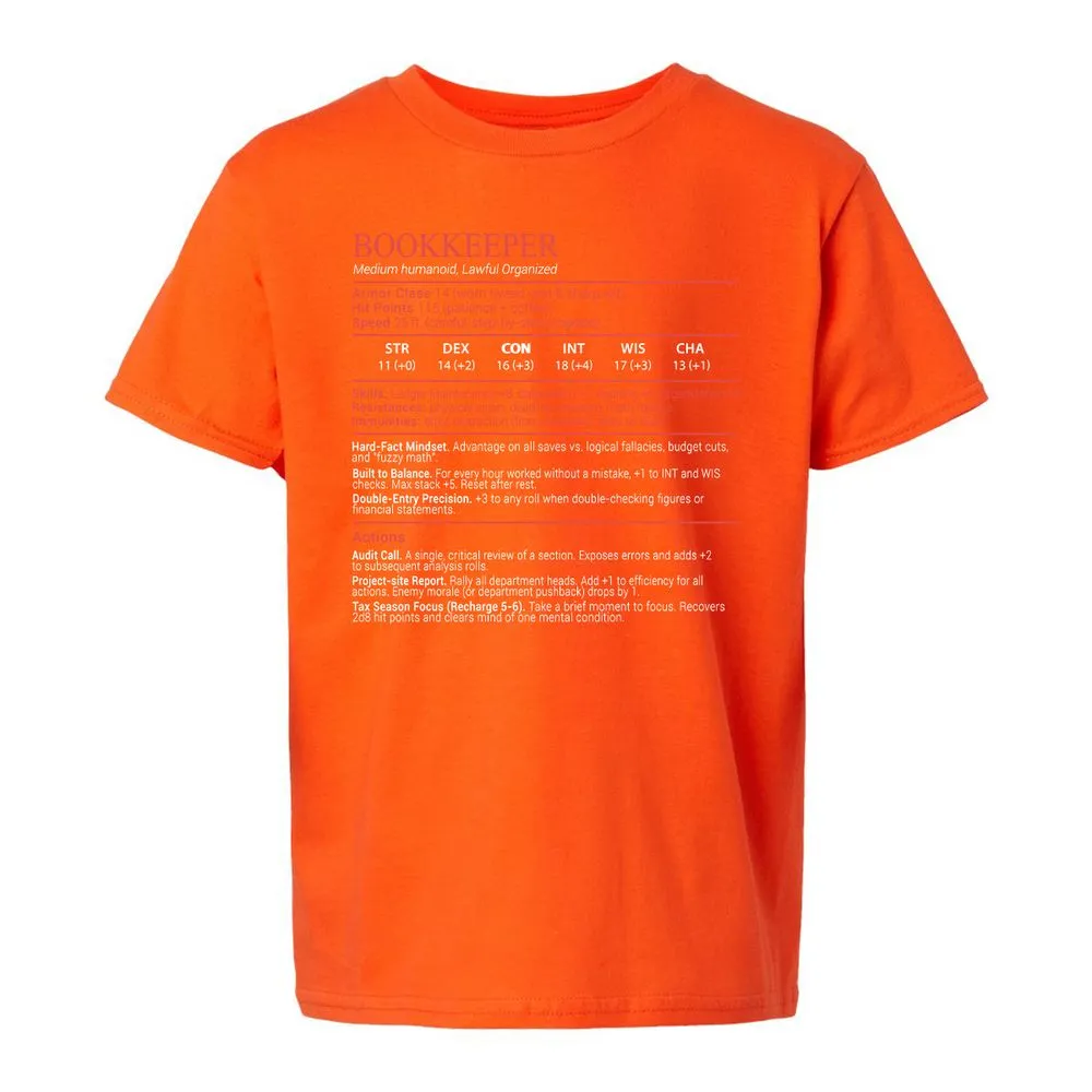 Bookkeepper Stats Block - Orange - 20