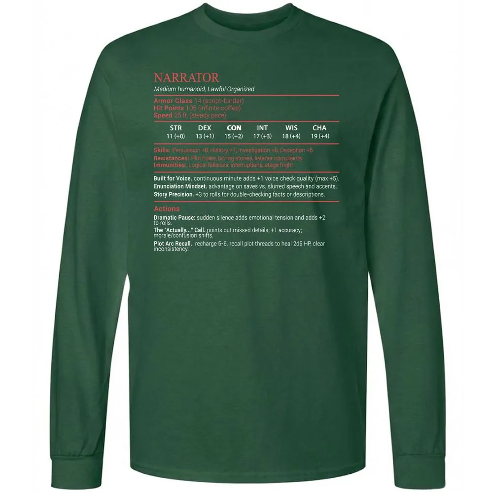 Narrator Stats Block - Forest Green - 4