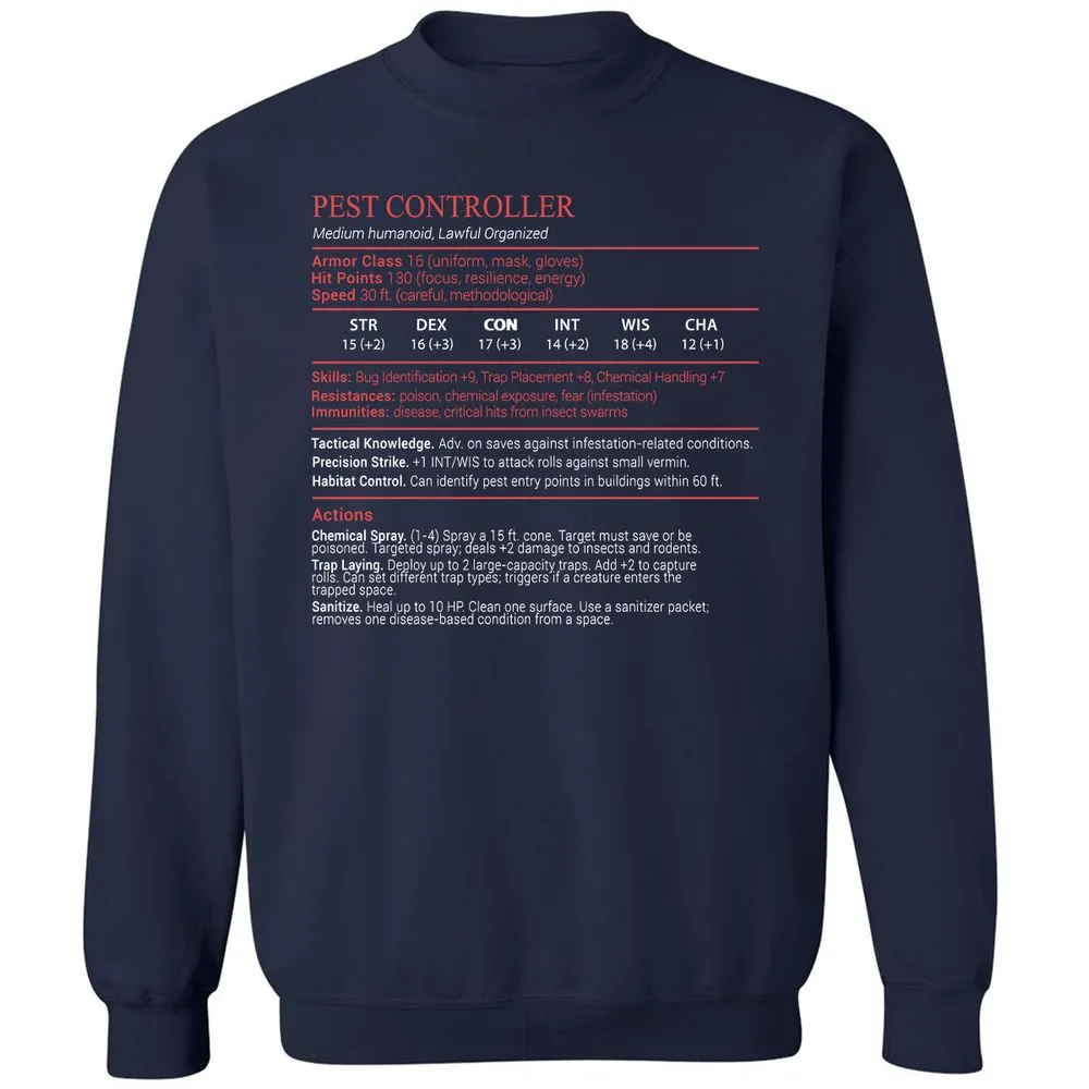 Pest Controller Stats Block - Navy - 2
