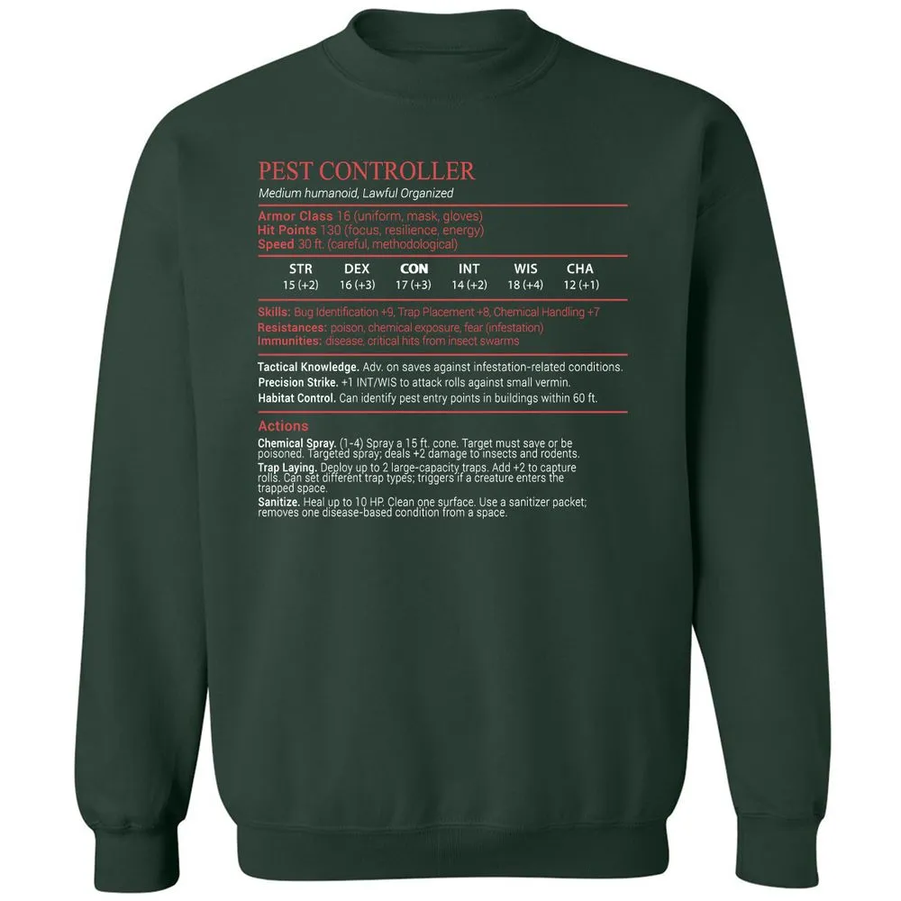 Pest Controller Stats Block - Forest Green - 5