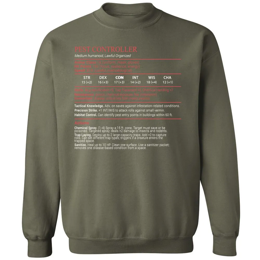 Pest Controller Stats Block - Military Green - 9
