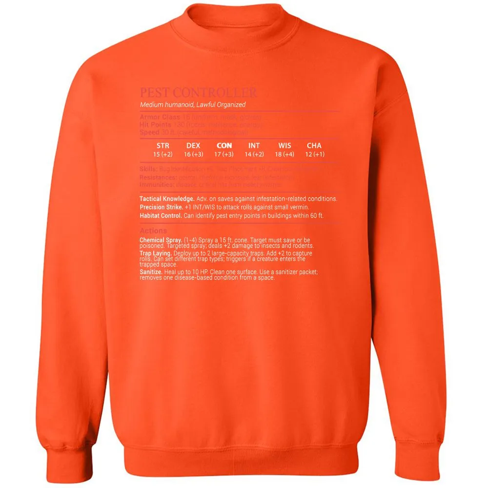 Pest Controller Stats Block - Orange - 12