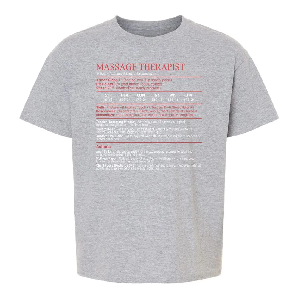 Massage Therapist Stats Block - Sport Grey - 3