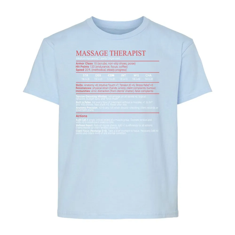Massage Therapist Stats Block - Light Blue - 6