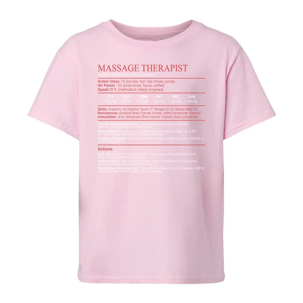 Massage Therapist Stats Block - Light Pink - 7