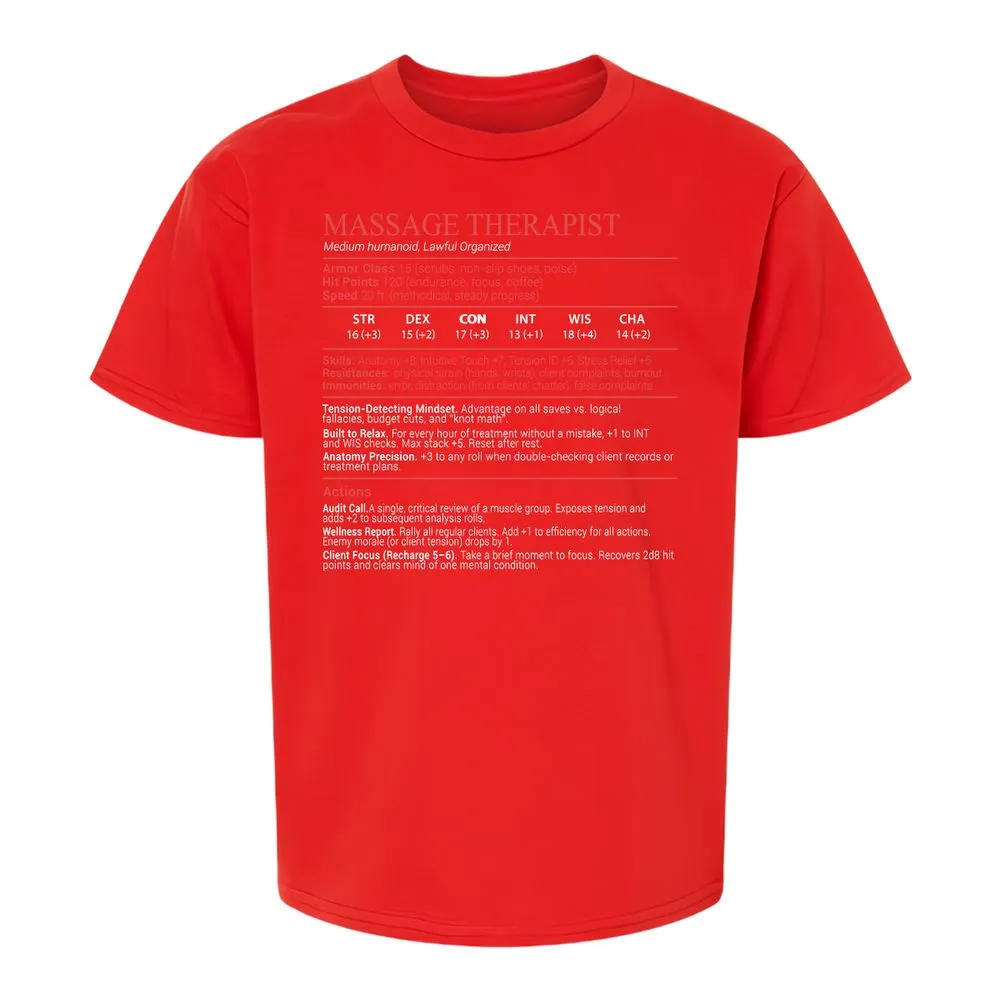 Massage Therapist Stats Block - Red - 8