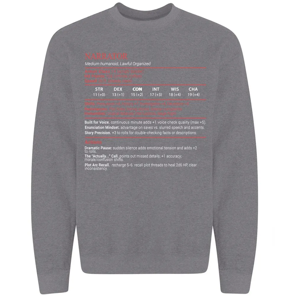 Narrator Stats Block - Graphite Heather - 7