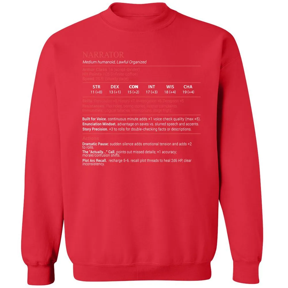 Narrator Stats Block - Red - 10
