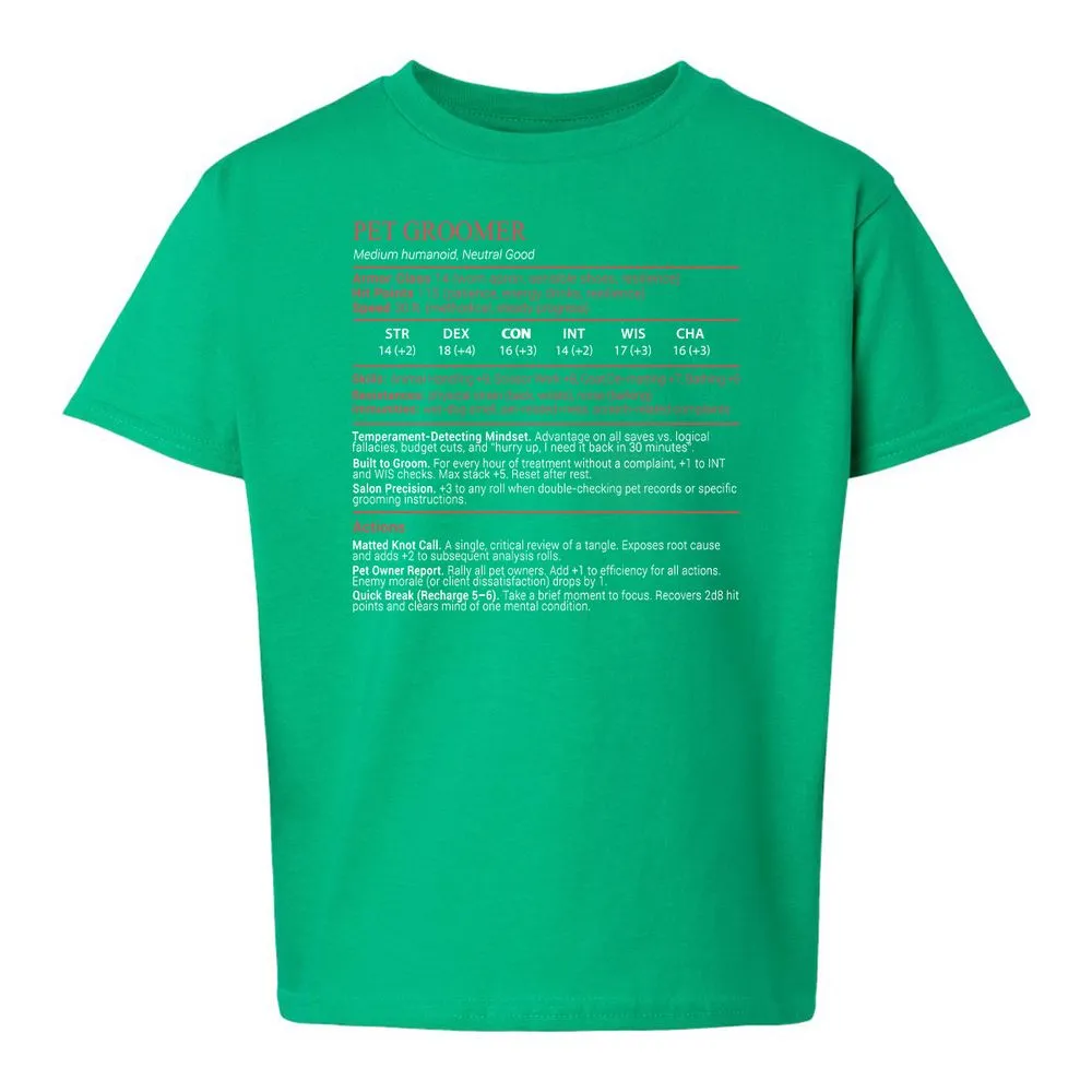 Pet Groomer Stats Block - Irish Green - 16