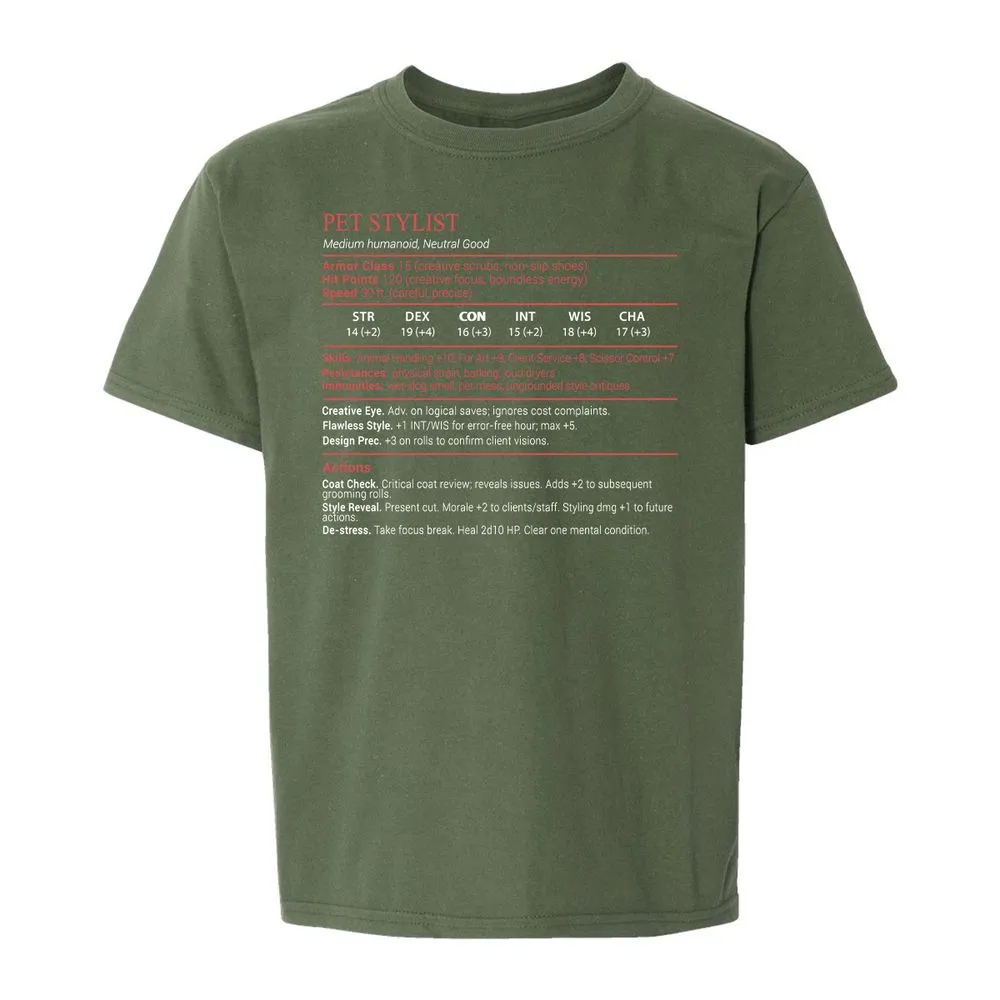 Pet Stylist Stats Block - Military Green - 19