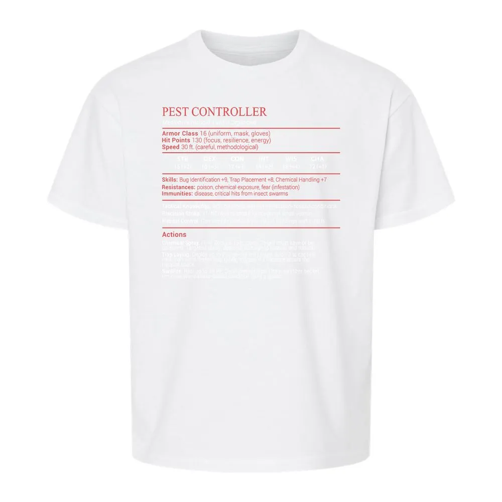 Pest Controller Stats Block - White - 5