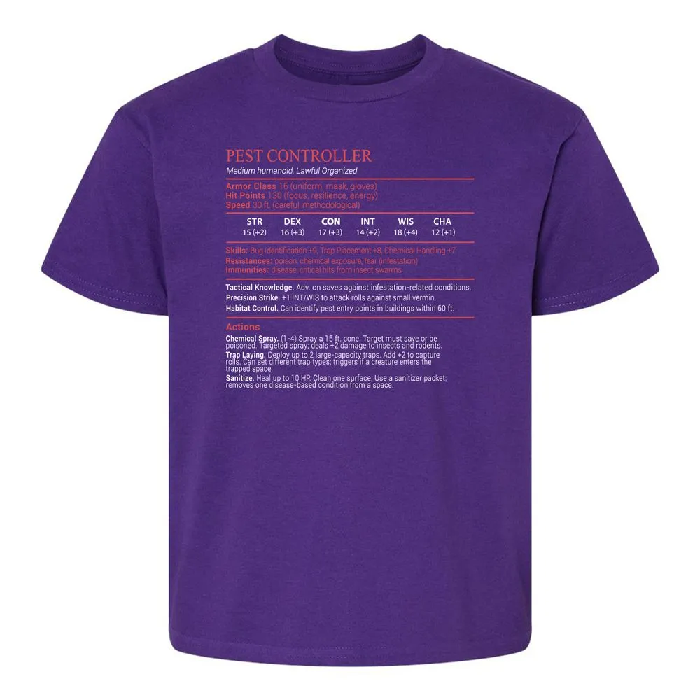 Pest Controller Stats Block - Purple - 17