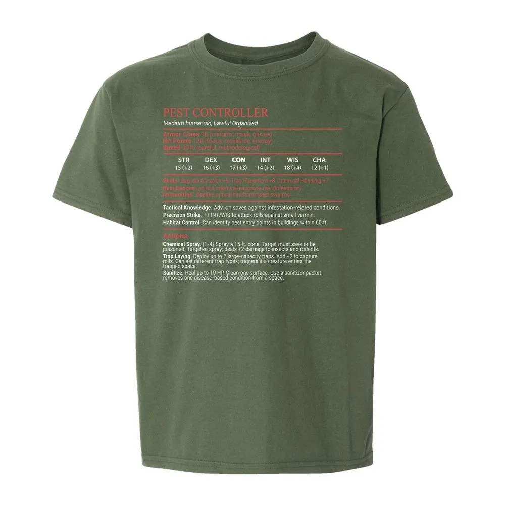 Pest Controller Stats Block - Military Green - 19