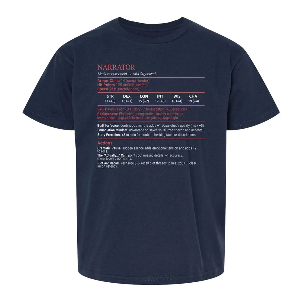 Narrator Stats Block - Navy - 2
