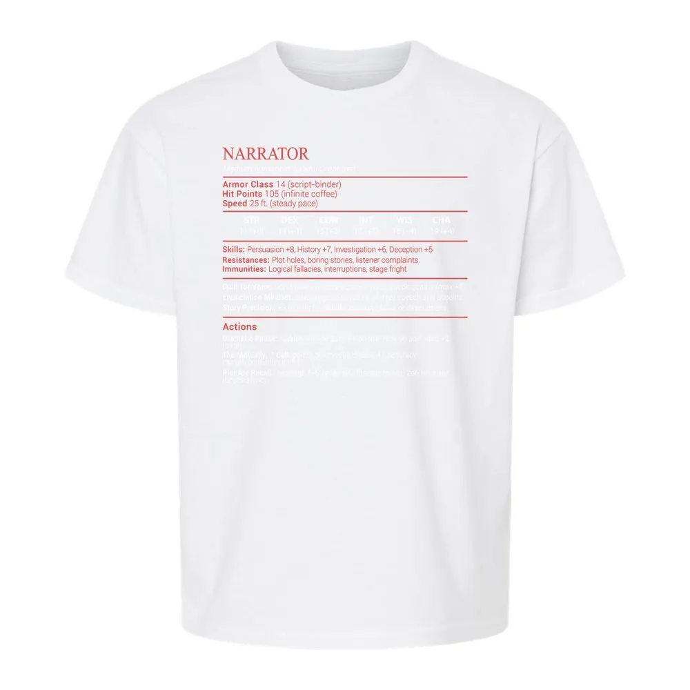 Narrator Stats Block - White - 5