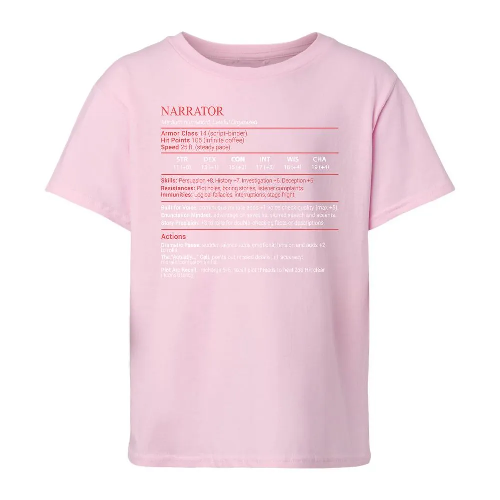 Narrator Stats Block - Light Pink - 7