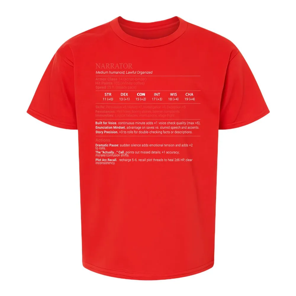 Narrator Stats Block - Red - 8