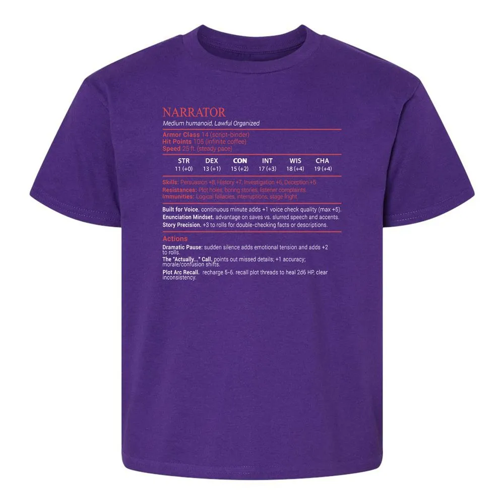 Narrator Stats Block - Purple - 17