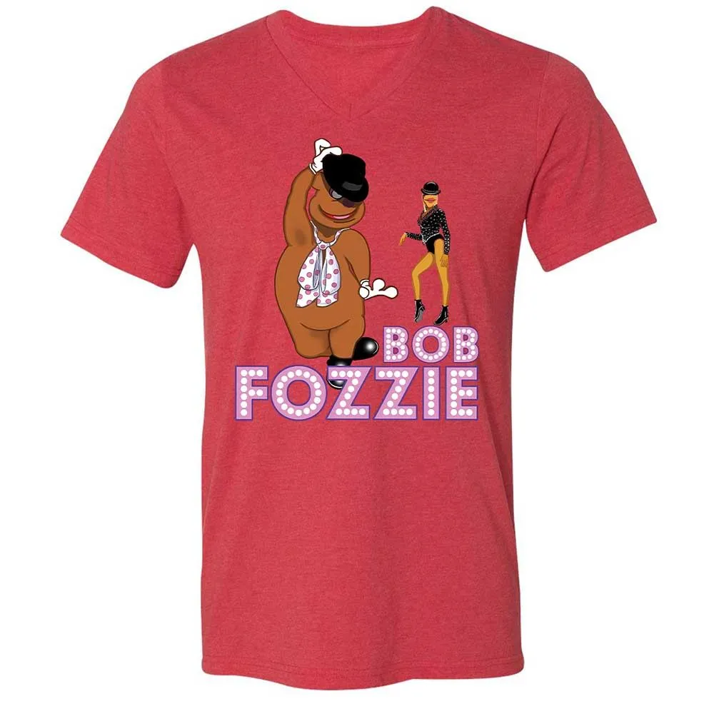 Unisex V-Neck T-Shirt - HTB5Q8WH - Heather Red - 6