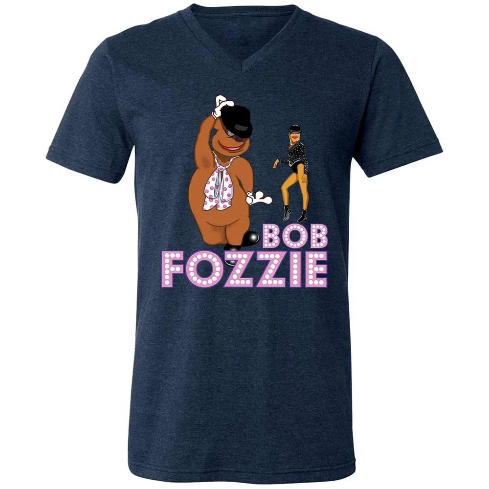 Unisex V-Neck T-Shirt - HTB5Q8WH - Heather Navy - 13