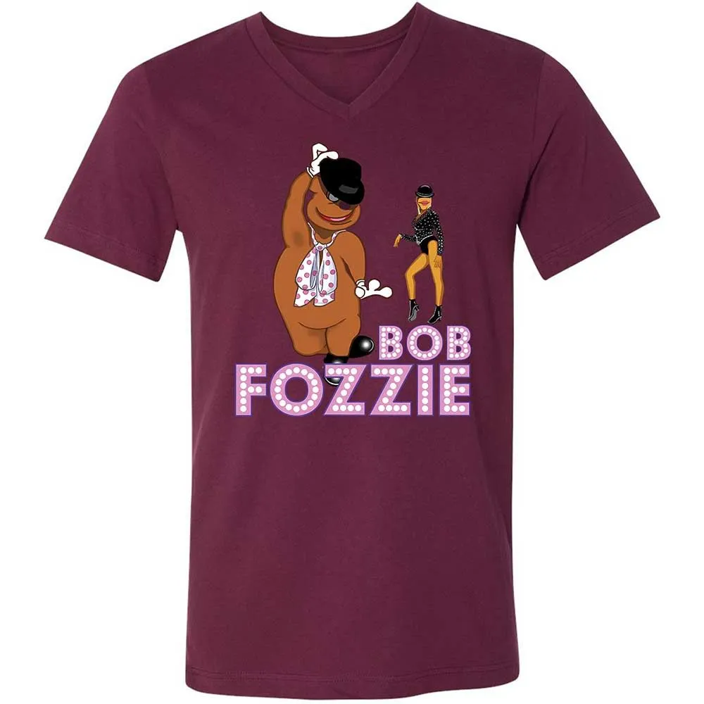 Unisex V-Neck T-Shirt - HTB5Q8WH - Maroon - 14