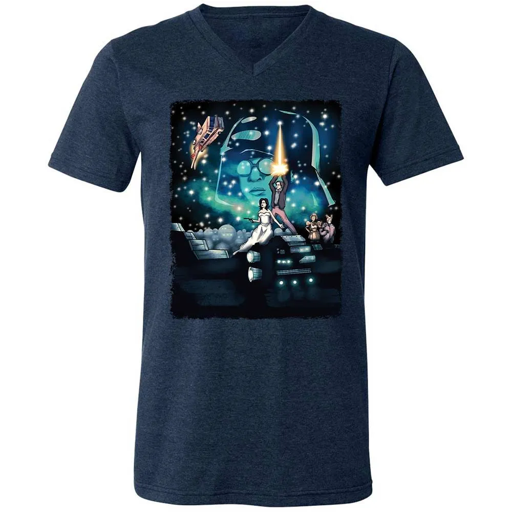 Unisex V-Neck T-Shirt - 5JEGZ8H2 - Heather Navy - 3