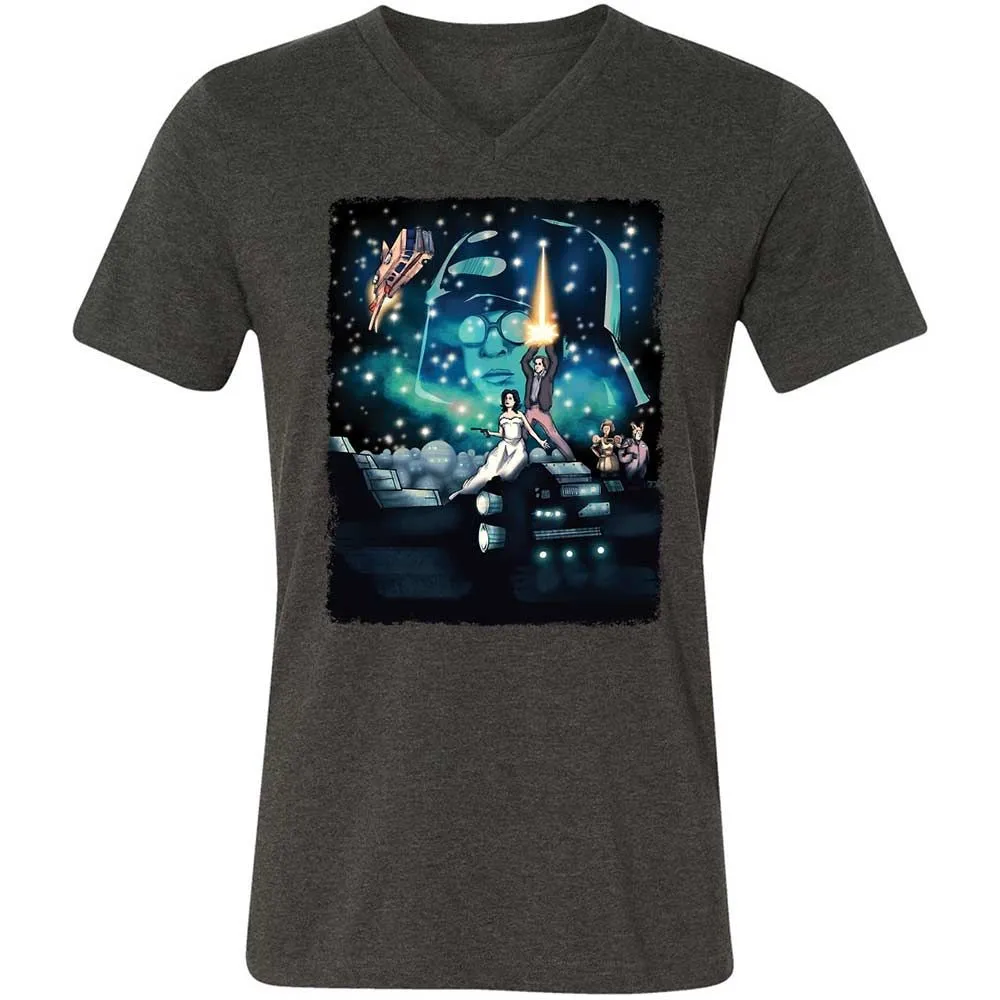 Unisex V-Neck T-Shirt - 5JEGZ8H2 - Dark Grey Heather - 9