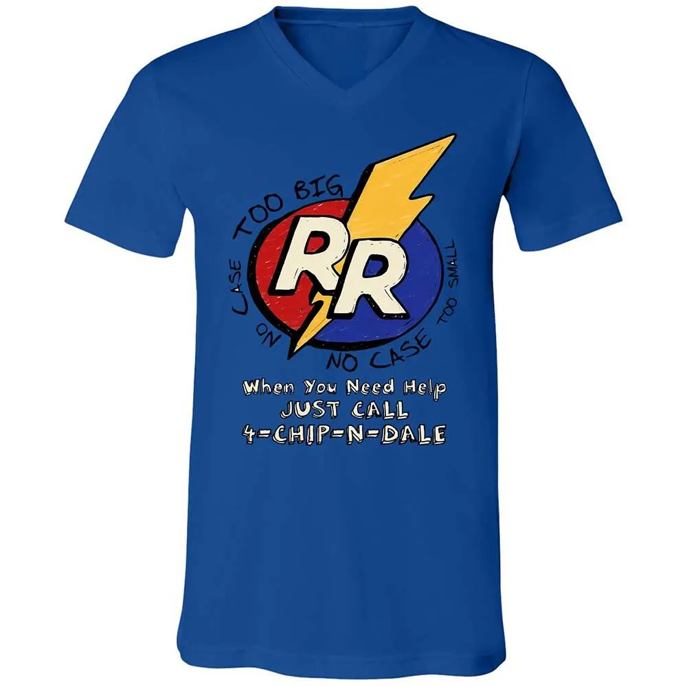 Unisex V-Neck T-Shirt - ABFAP6XQ - True Royal - 3